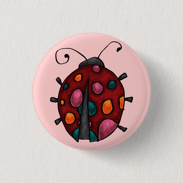 Cute Cartoon Ladybug 3 Cm Round Badge (Front)