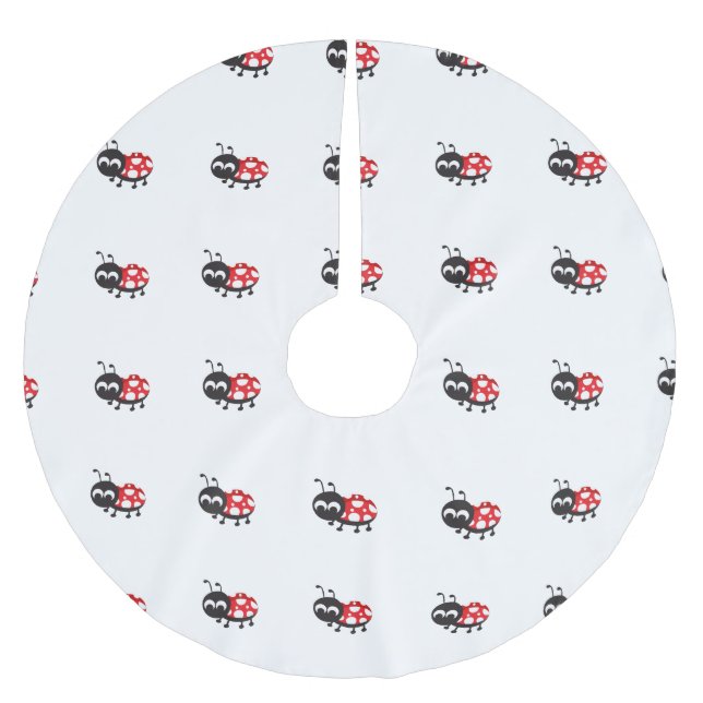 Cute Cartoon Ladybug Brushed Polyester Tree Skirt (Front)