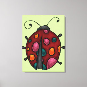 Cute Cartoon Ladybug Canvas Print