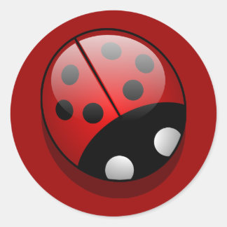 Cute Cartoon Ladybug Classic Round Sticker