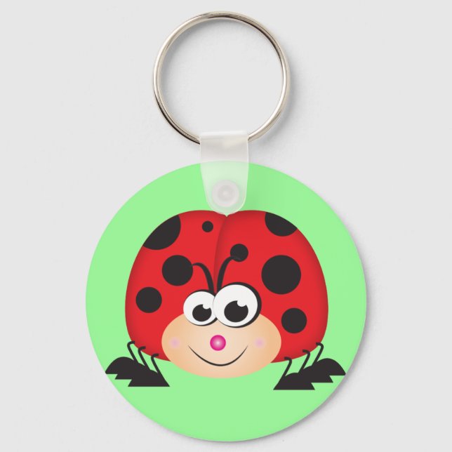 Cute Cartoon Ladybug Key Ring (Front)
