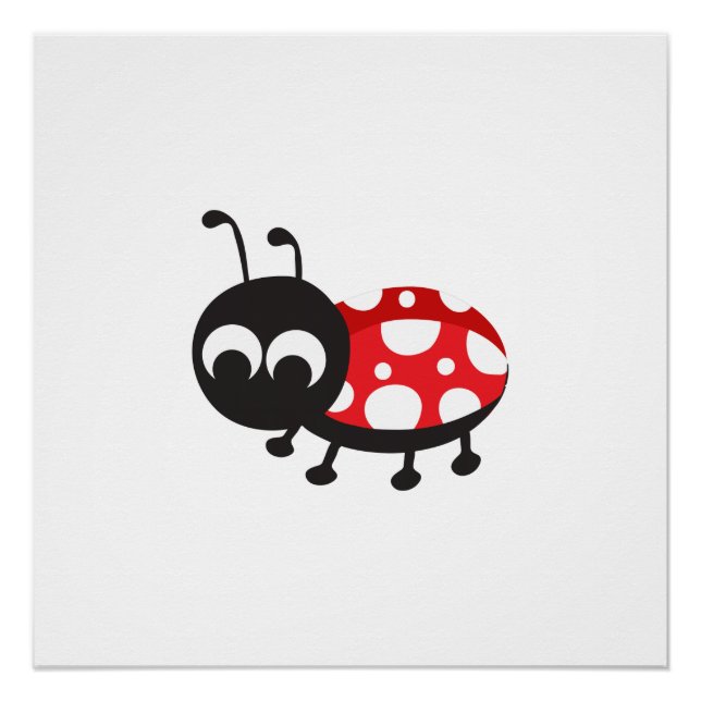 Cute Cartoon Ladybug Poster (Front)