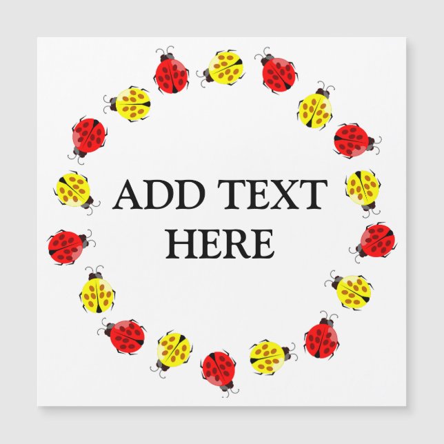 Cute Cartoon Ladybugs In Red And Yellow (Front)