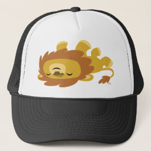 Cute Cartoon Lazy Lion Trucker Hat