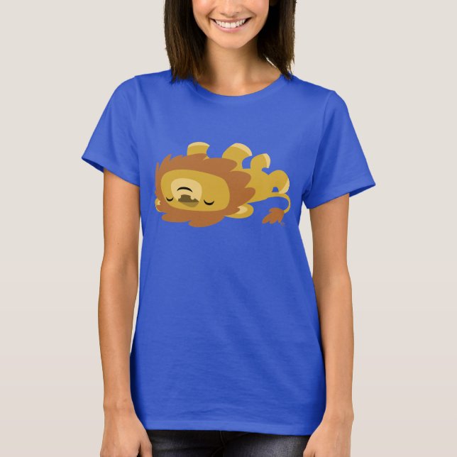 Cute Cartoon Lazy Lion Women T-shirt (Front)