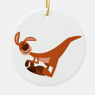 Cute Cartoon Leaping Kangaroo Ceramic Tree Decoration