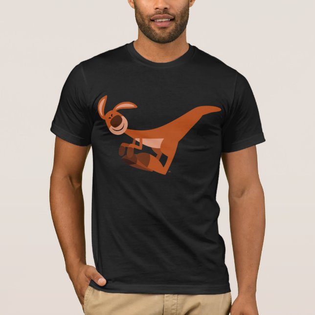 Cute Cartoon Leaping Kangaroo T-Shirt (Front)