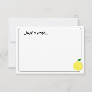 Cute Cartoon Lemon Custom Just a Note Card