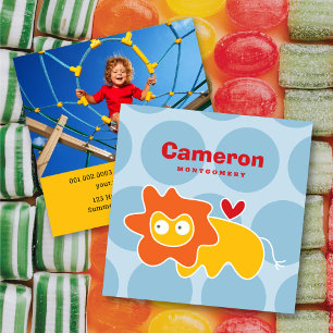 Cute Cartoon Lion Kid Profile Photo Calling Card