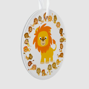 Cute Cartoon Lion Mandala Acrylic Ornament