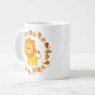 Cute Cartoon Lion Mandala Jumbo Mug