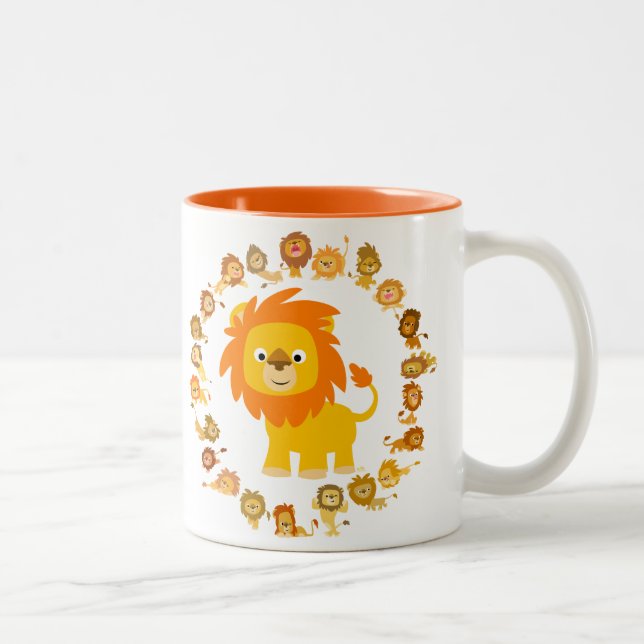 Cute Cartoon Lion Mandala Mug (Right)