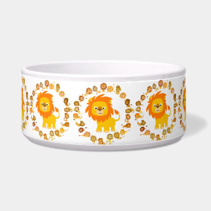 Cute Cartoon Lion Mandala Pet Bowl