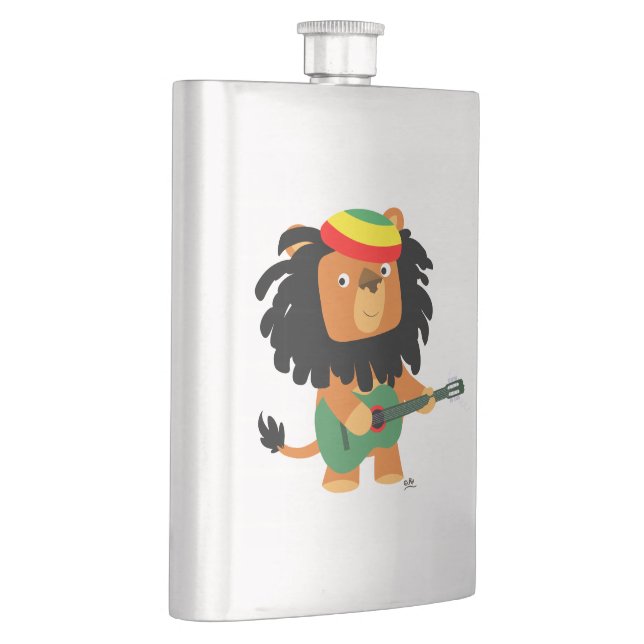 Cute Cartoon Lion of Zion Classic Flask (Right)