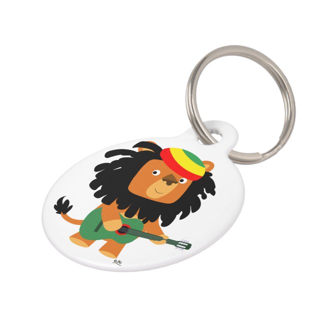 Cute Cartoon Lion of Zion Dog Tag (Side)