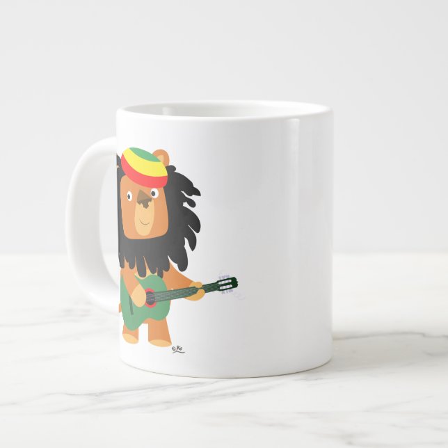 Cute Cartoon Lion of Zion Jumbo Mug (Front Left)