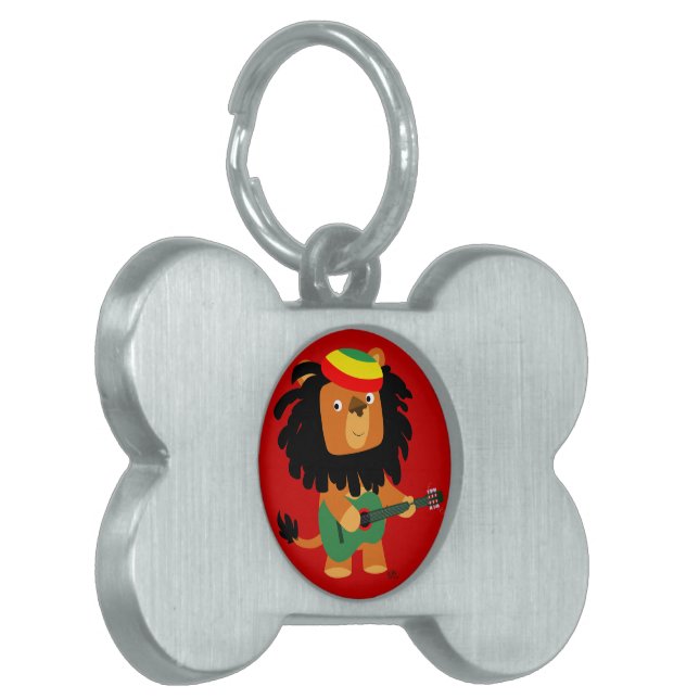 Cute Cartoon Lion of Zion Pet Tag (Front Left)