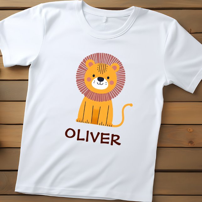 Cute Cartoon Lion Personalised Baby T-Shirt (Creator Uploaded)