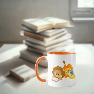 Cute Cartoon Lion Readers Mug
