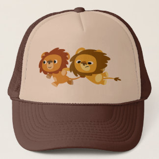 Cute Cartoon Lions in a Hurry Hat