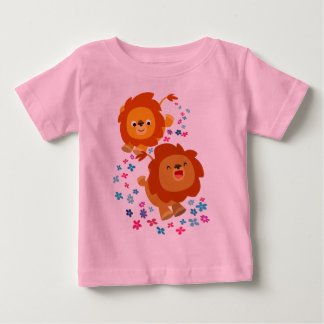 Cute Cartoon Lions In The Garden Baby T-Shirt