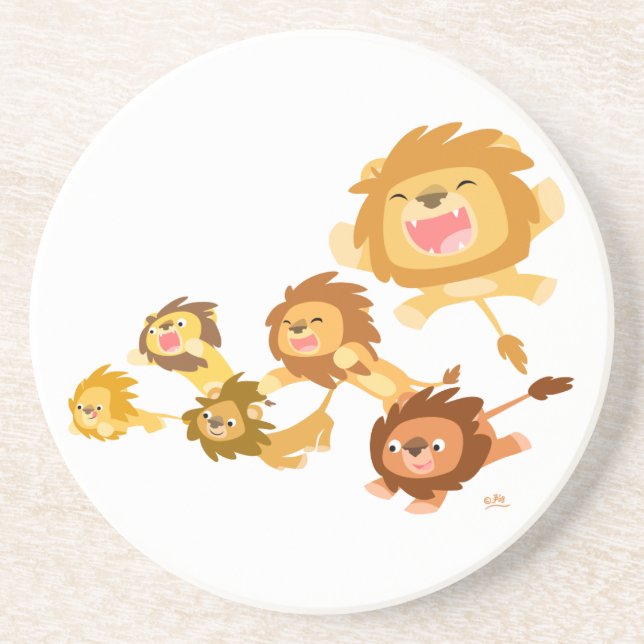 Cute Cartoon Lions' Parade Coaster (Front)