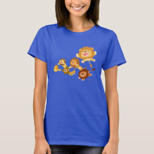 Cute Cartoon Lions' Parade Women T-shirt