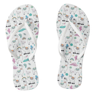 Cute Cartoon Llama Pattern Jandals