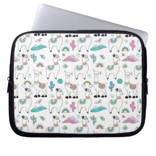 Cute Cartoon Llama Pattern Laptop Sleeve