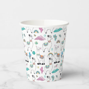 Cute Cartoon Llama Pattern Paper Cups