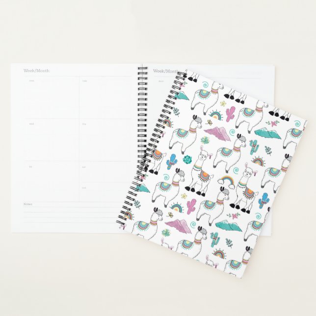 Cute Cartoon Llama Pattern Planner (Display)