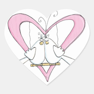 Cute cartoon love birds envelope seal stickers