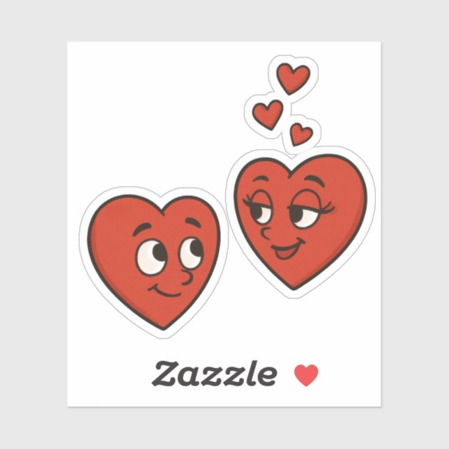 Cute Cartoon Love Hearts (Sheet)