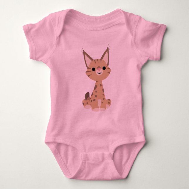 Cute Cartoon Lynx Baby T-Shirt Baby Bodysuit (Front)