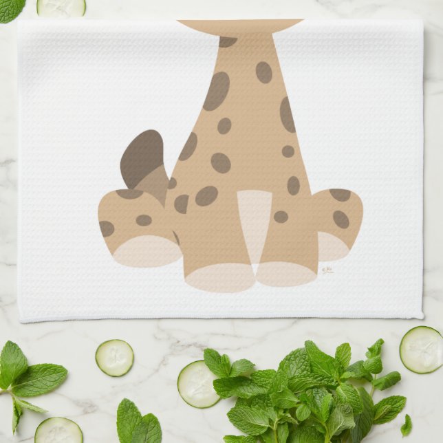 Cute Cartoon Lynx Kitchen Towel (Folded)