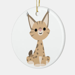 Cute Cartoon Lynx Ornament