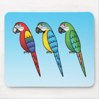 Cute Cartoon Macaw Parrot Birds