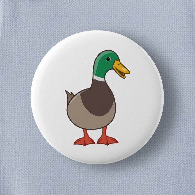 Cute Cartoon Mallard Duck 6 Cm Round Badge (Creator Uploaded)