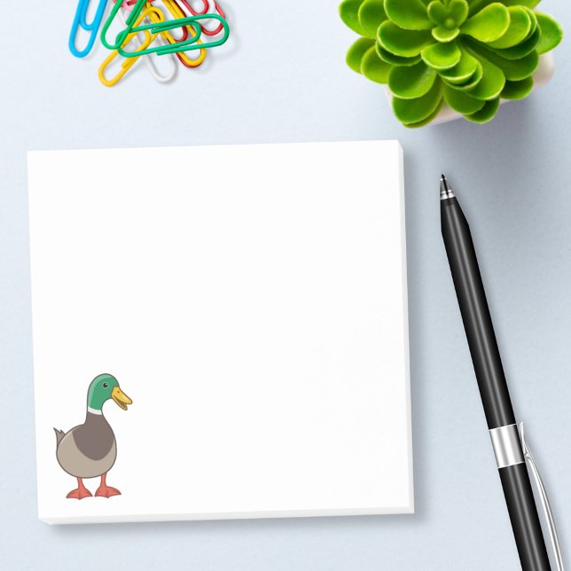 Cute Cartoon Mallard Duck Post-it Notes (Creator Uploaded)