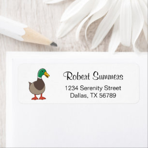 Cute Cartoon Mallard Duck Return Address