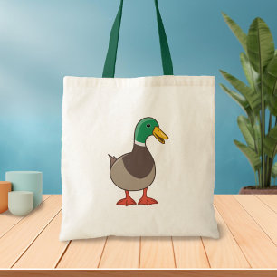 Cute Cartoon Mallard Duck Tote Bag