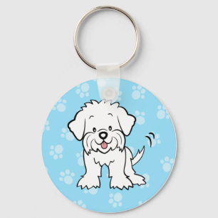 Cute Cartoon Maltese Keychain
