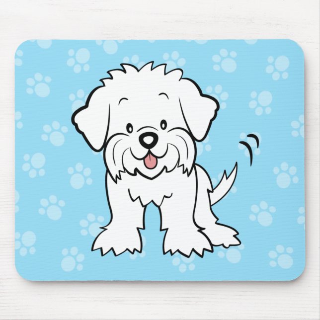 Cute Cartoon Maltese Mousepad (Front)