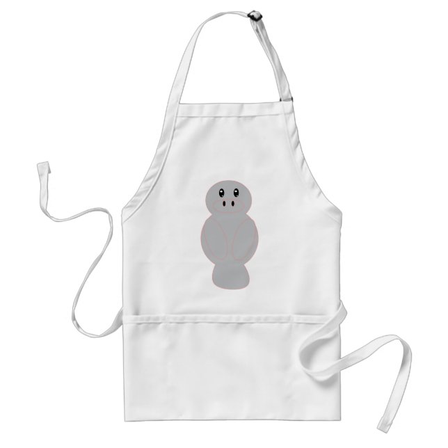 Cute Cartoon Manatee Vector Illustration Standard Apron (Front)