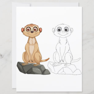 Cute Cartoon meerkat colouring page