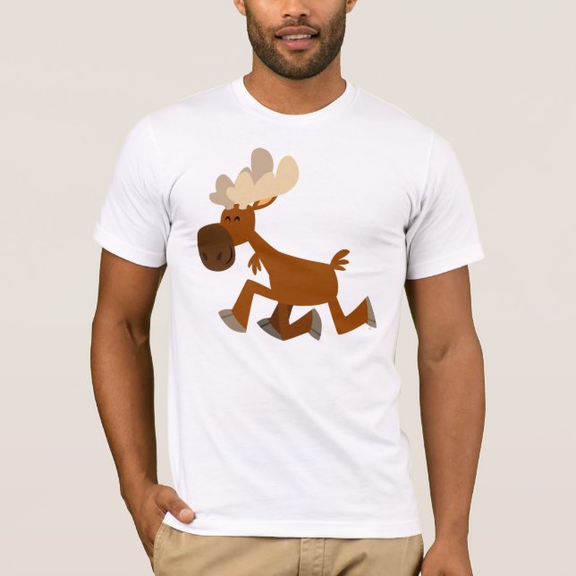 Cute Cartoon Merry Moose T-Shirt (Front)
