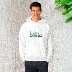 Cute Cartoon Mice on Grass with Flowers  Hoodie