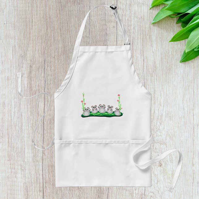 Cute Cartoon Mice on Grass with Flowers  Standard Apron (Creator Uploaded)