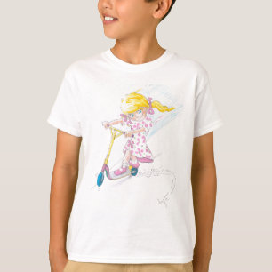 Cute Cartoon Microscooter Girl Micro Scooter T-Shirt