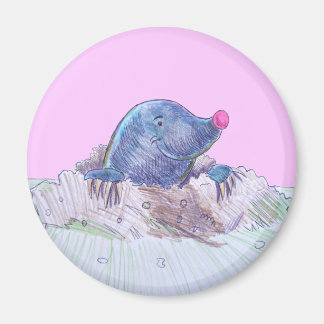 Cute Cartoon Mole and Molehill Magnet